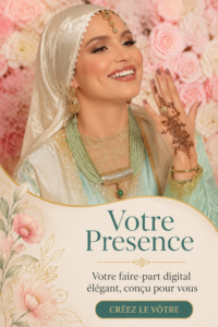 Exemple de faire-part digital élégant pour un mariage moderne.