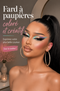 Maquillage coloré avec des fards à paupières créatifs et audacieux.