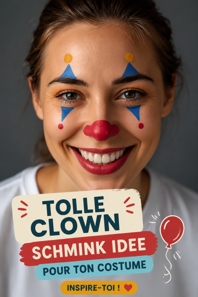 maquillage de clown coloré avec des designs créatifs