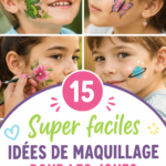 Des enfants souriants avec un maquillage de visage coloré et créatif.