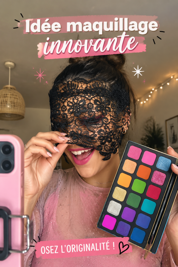 Maquillage innovant avec des couleurs audacieuses et des techniques modernes.