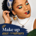 Maquillage artistique inspiré des couleurs du drapeau Martiniquais.