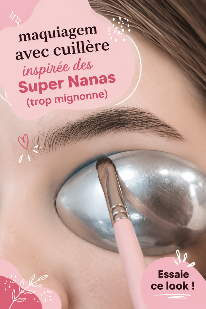 Maquillage créatif réalisé avec une cuillère inspiré des super-héros.