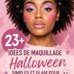Maquillage Halloween rapide et glamour sur une femme souriante