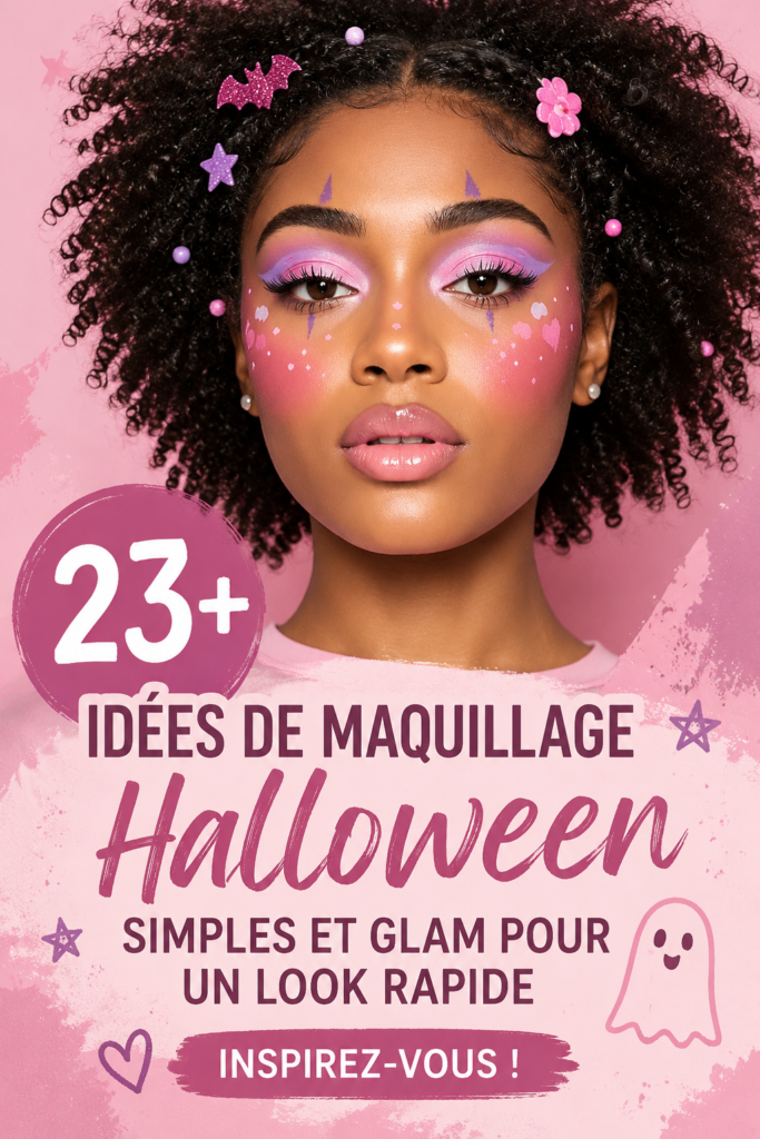 Maquillage Halloween rapide et glamour sur une femme souriante