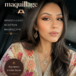 Un maquillage inspiré du Maroc, mettant en valeur des teintes vibrantes et sophistiquées avec un kaftan.