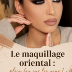 Femme avec un maquillage oriental mettant en valeur ses yeux brillants et stylés.