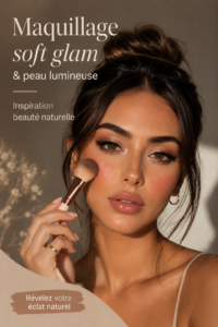 Maquillage soft glam avec une peau éclatante