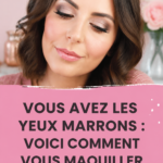 Femme avec un maquillage accrocheur mettant en valeur ses yeux marron