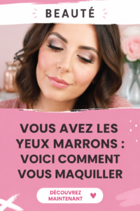 Femme avec un maquillage accrocheur mettant en valeur ses yeux marron