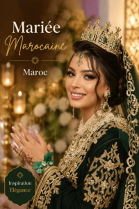 Mariée marocaine en caftan traditionnel lors d'une cérémonie de mariage